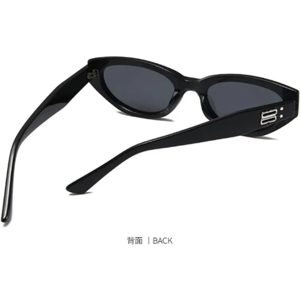 Small Oval Cat Eye Sunglasses Glasses Black Shades UV400 Eyeglasses